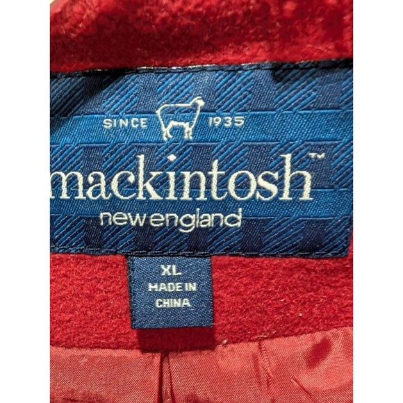 Vintage Red Lined Wool Blend Pea Coat Women's, Mackintosh New England, Size XL - Picture 9 of 13